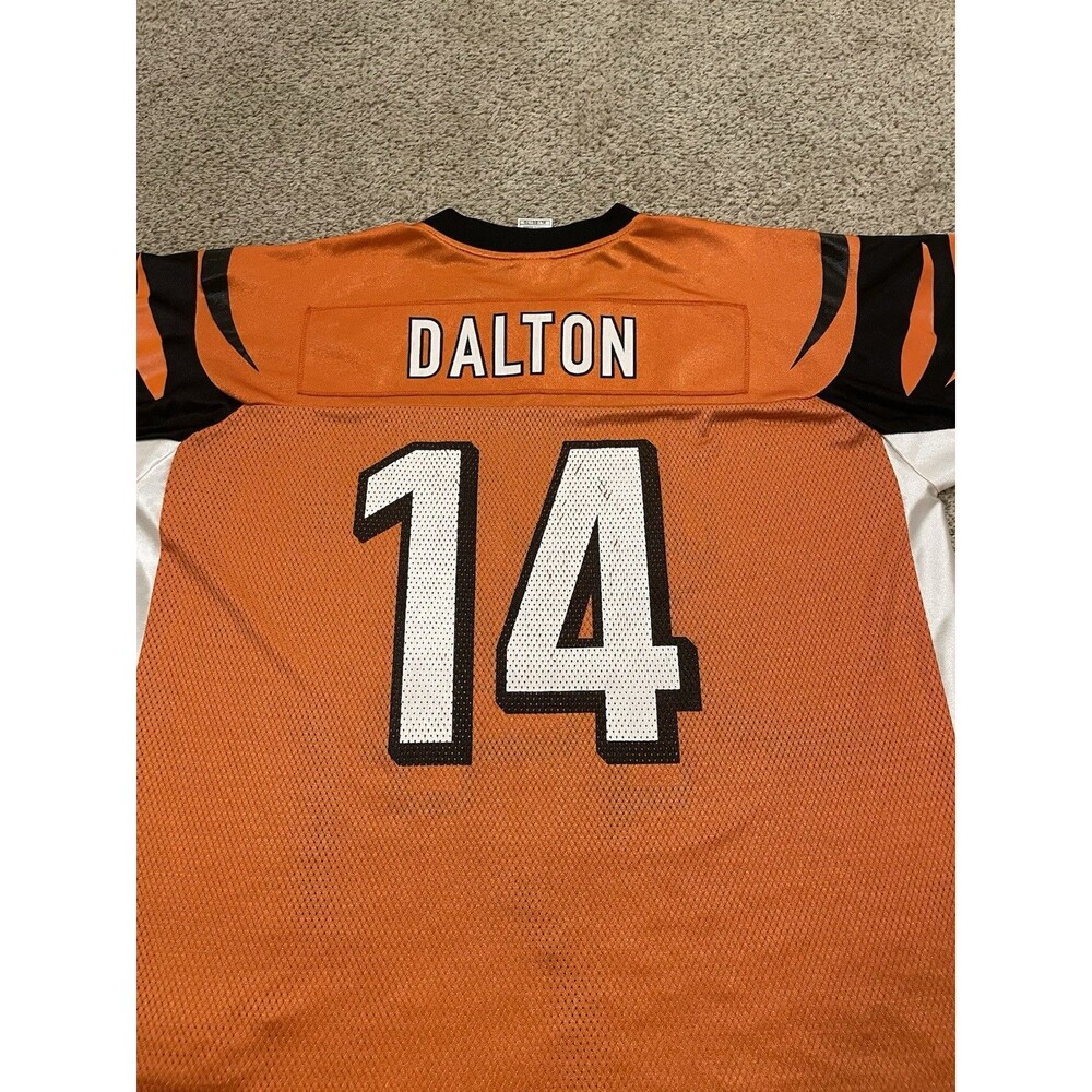 VINTAGE NFL BENGALS JERSEY #14 | DALTON | REEBOK MENS SIZE XLARGE - Picture 4 of 4